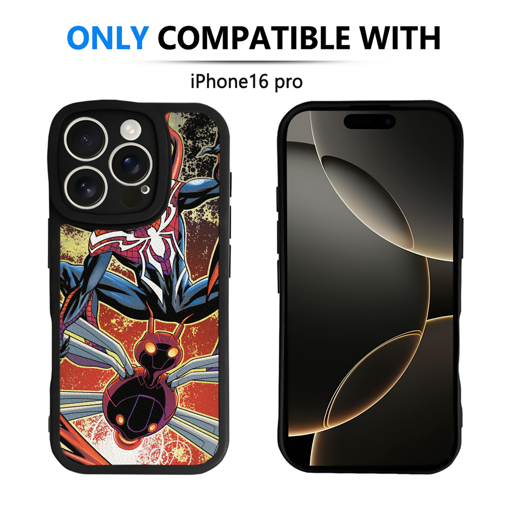 （画像用） Spider Man スパイダーマン 【iPhone 16シリーズ対応】シリコンスマホケース（レザー調） 材質：シリコン